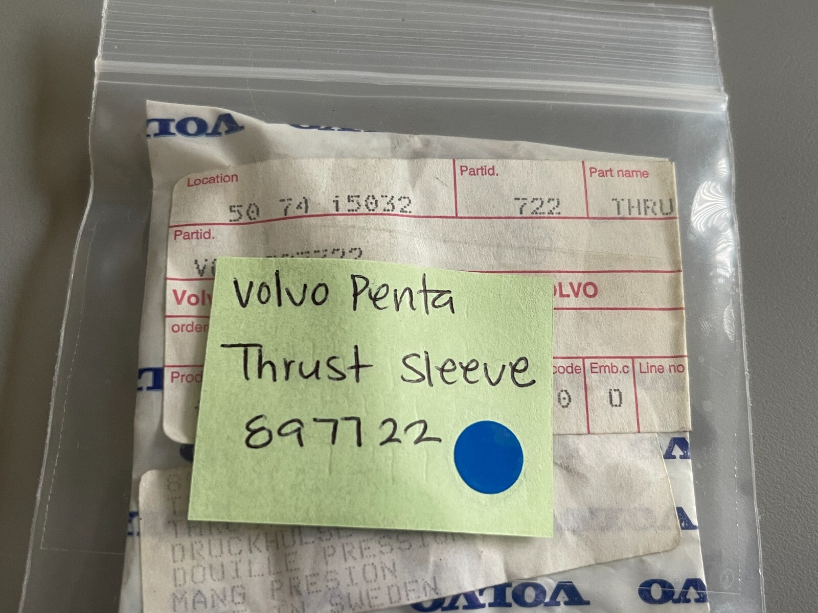 *NEW OEM* 0720 Volvo Penta Thrust Sleeve 897722