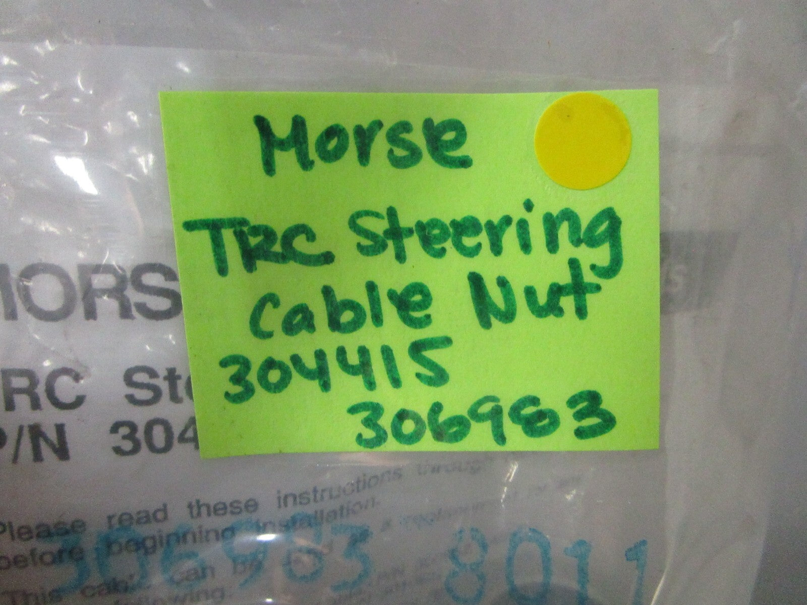 *NEW* 0810 Morse TRC Steering Cable Nut 304415 306983