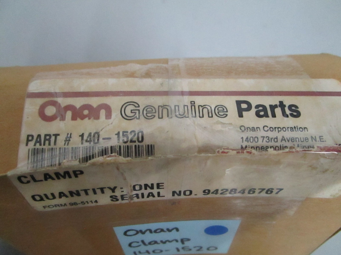 *NEW OEM* 0820 Onan Clamp 140-1520