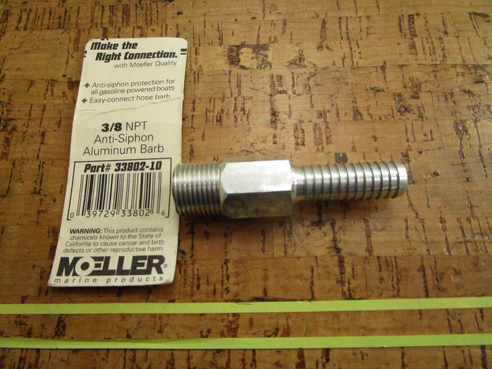 *NEW* 0810 Moeller 3/8 Anti-Siphon Aluminum Barb 33802-10