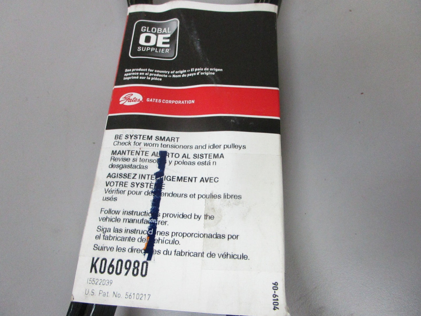 NEW K060980 Gates Micro-V Green Stripe 13/16" x 98 ⅝" Serpentine Belt 0720