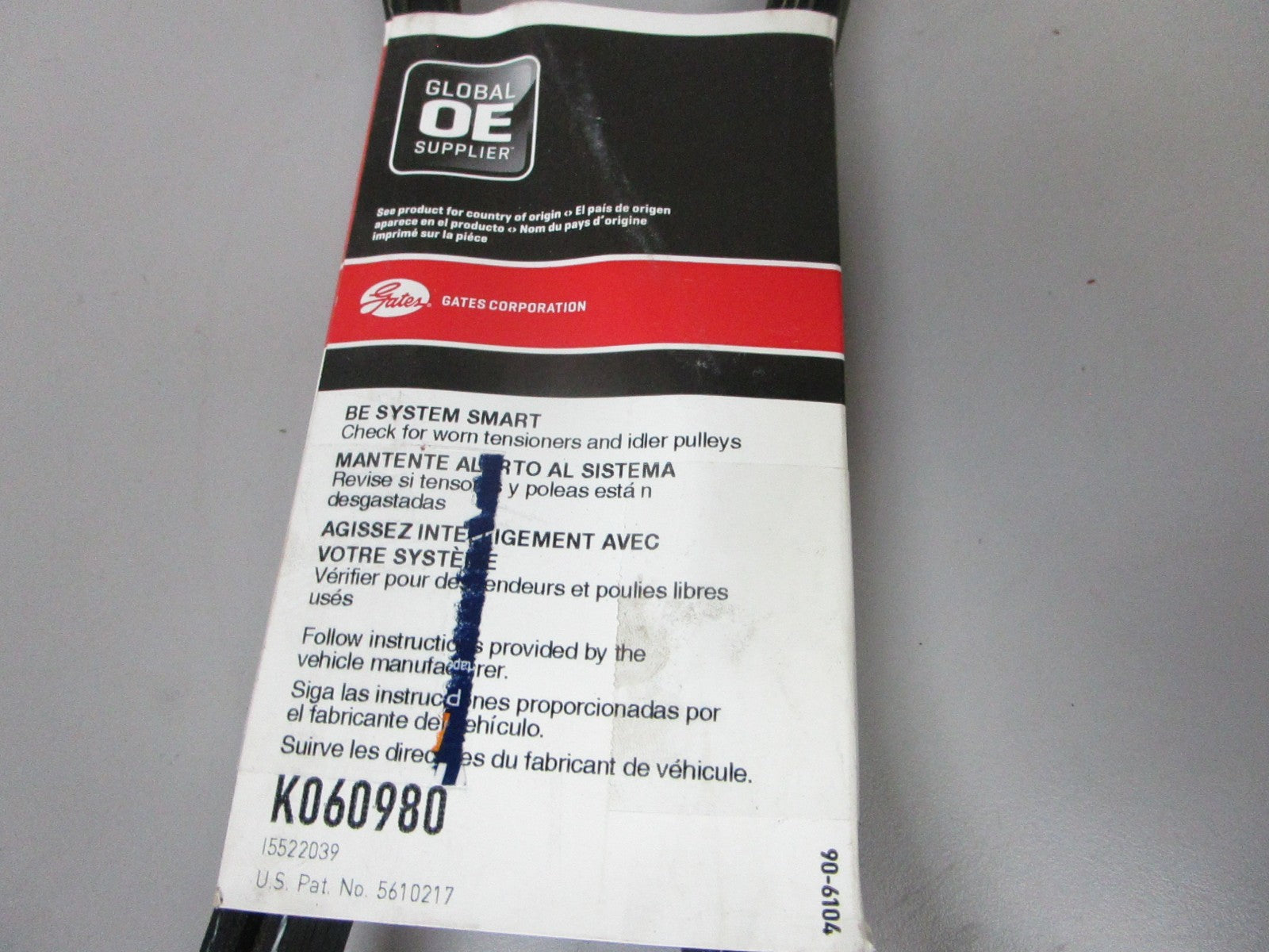 NEW K060980 Gates Micro-V Green Stripe 13/16" x 98 ⅝" Serpentine Belt 0720