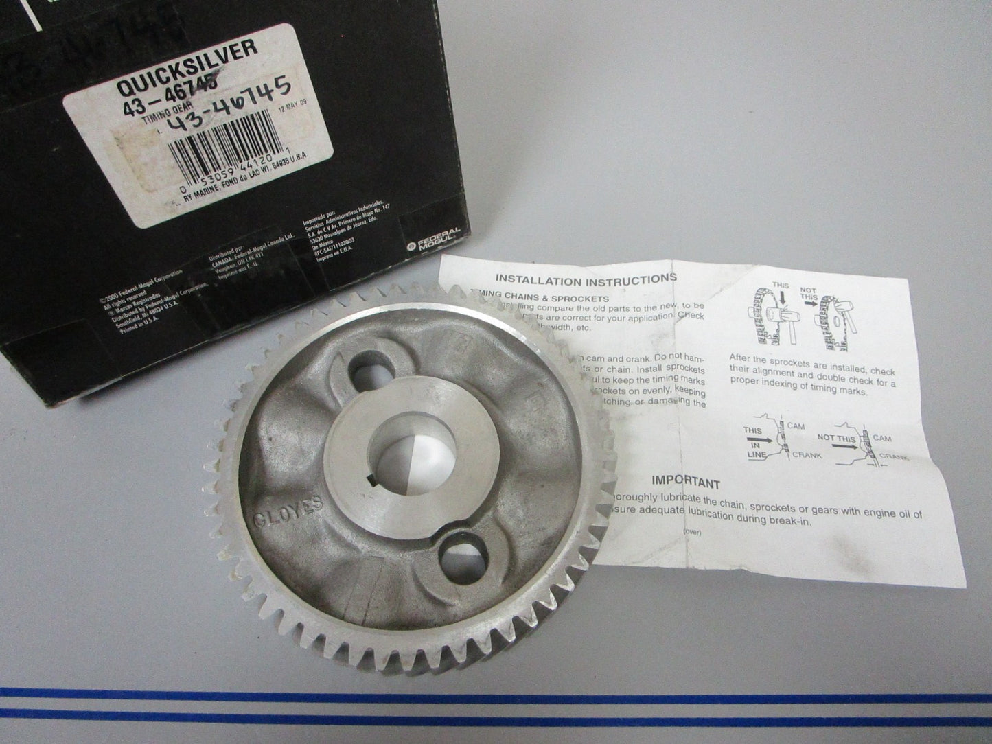 NEW OEM 43-46745 Mercury Mercruiser 3.0L 181 CID Timing Gear Ay 0720