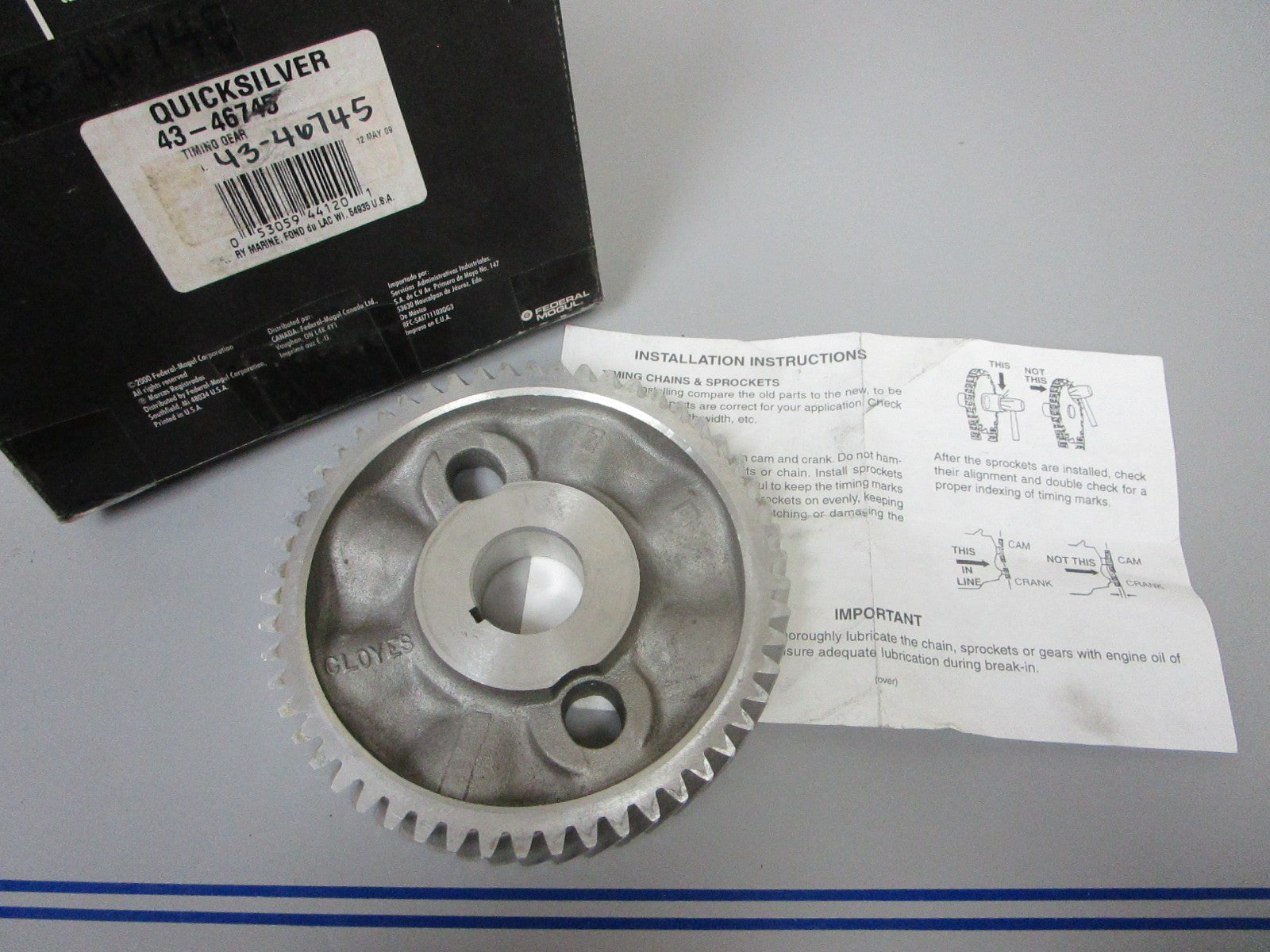 NEW OEM 43-46745 Mercury Mercruiser 3.0L 181 CID Timing Gear Ay 0720