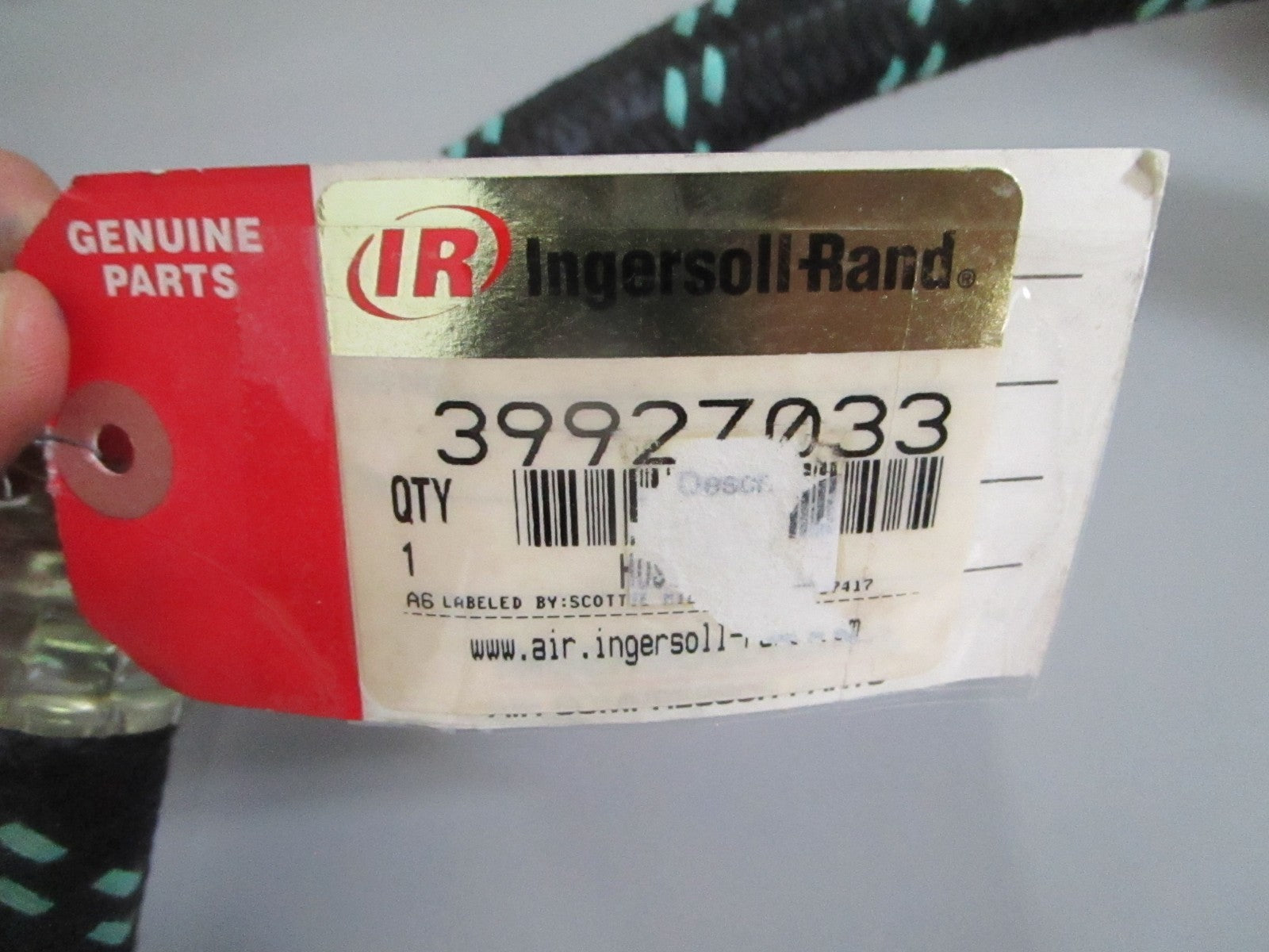 Ingersoll-Rand 39927033 Air Compressor Hose Genuine Factory Part NEW OEM 0820