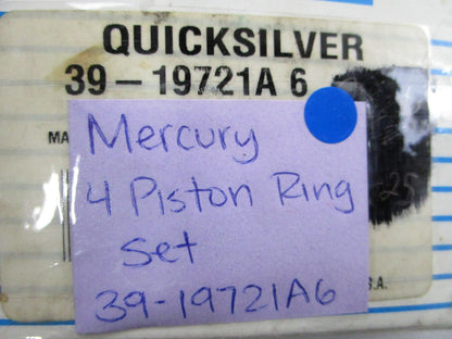 *NEW OEM* 0810 Mercury Quicksilver 4 Piston Ring Set 39-19721A6