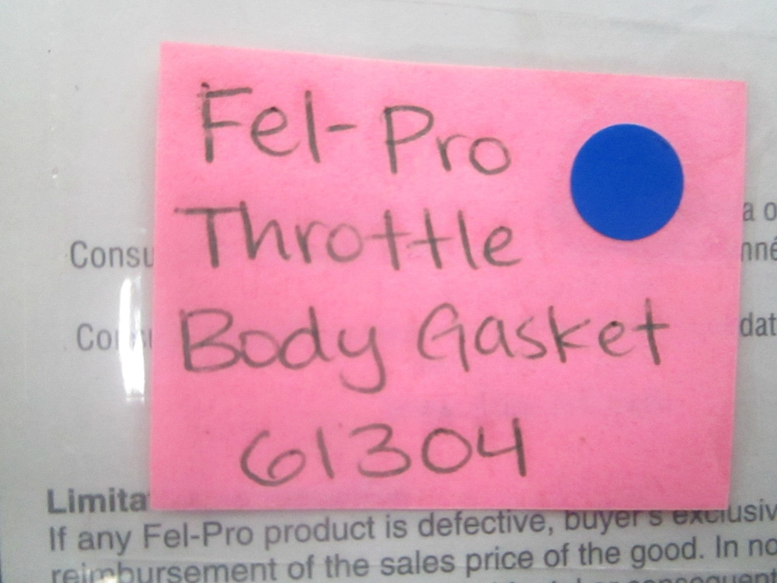 *NEW* 0810 Fel-Pro Throttle Body Gasket 61304