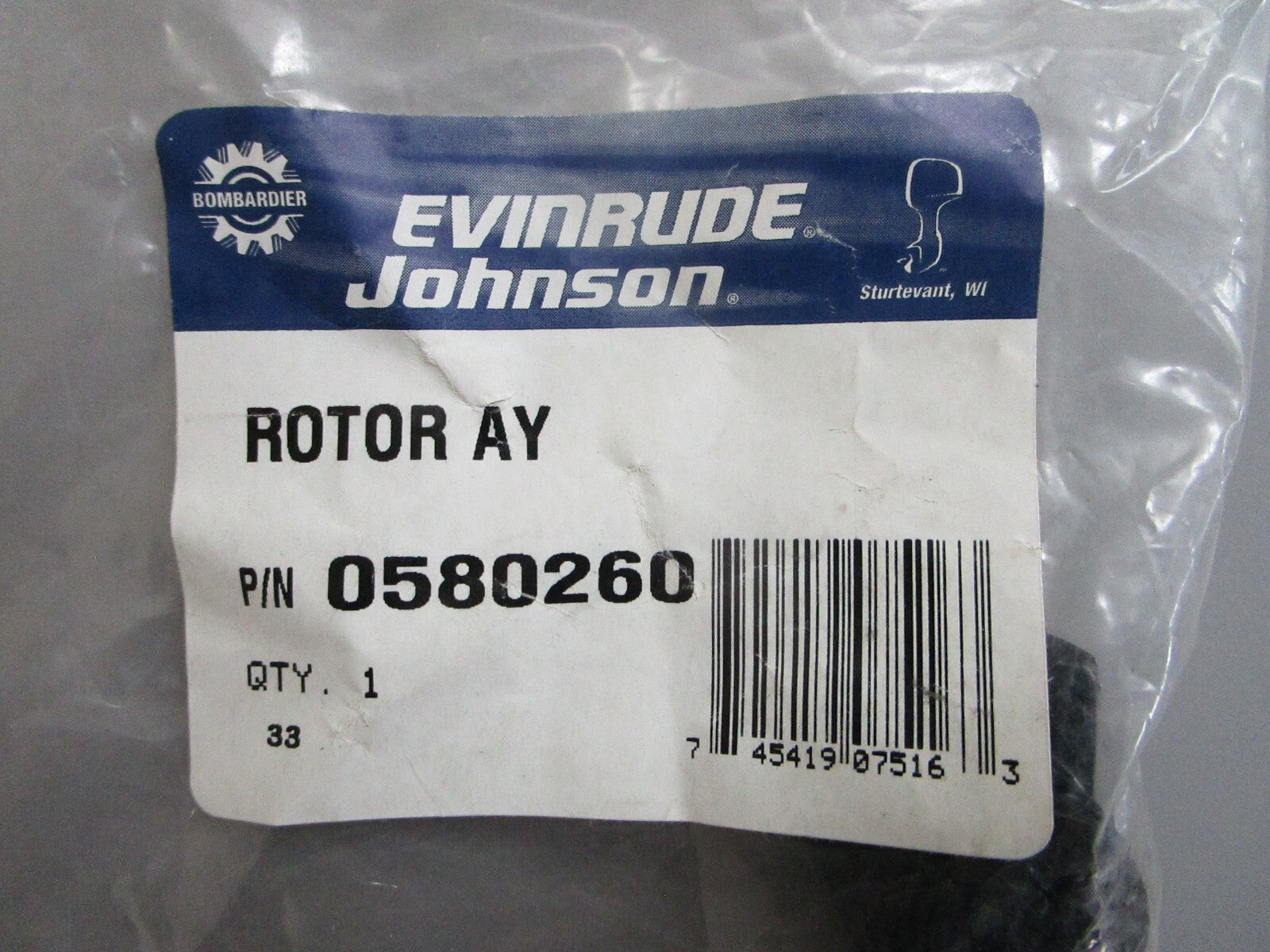 *NEW OEM* 0820 OMC Johnson Evinrude Rotor Ay 580260 0580260