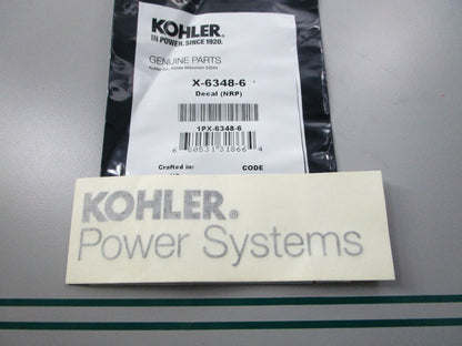 NEW OEM X-6348-6  X63486 Kohler Decal (NEP) 0810