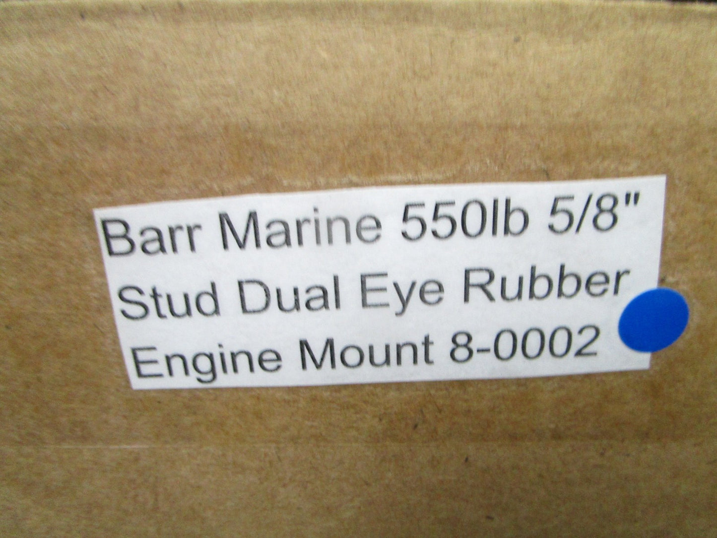 NEW 8-0002 Barr Marine 550lb 5/8" Stud Dual Eye Rubber Engine Mount 0720