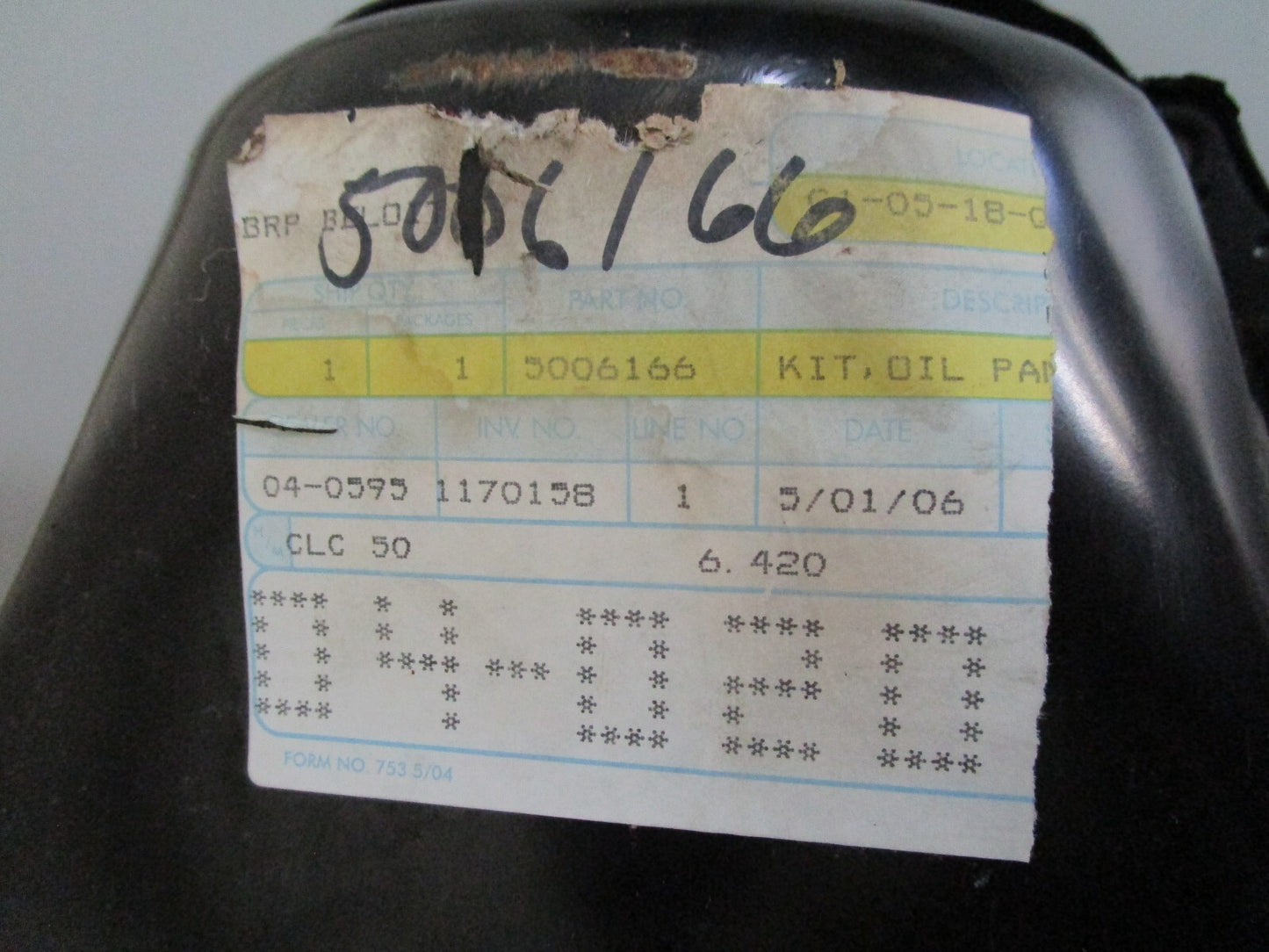 *NEW OEM* 0820 OMC Johnson Evinrude Oil Pan 5006166