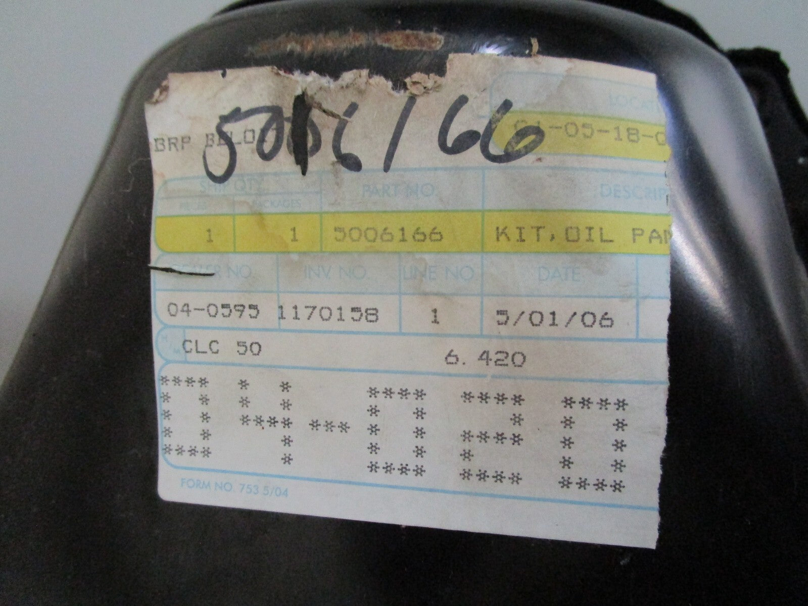 *NEW OEM* 0820 OMC Johnson Evinrude Oil Pan 5006166