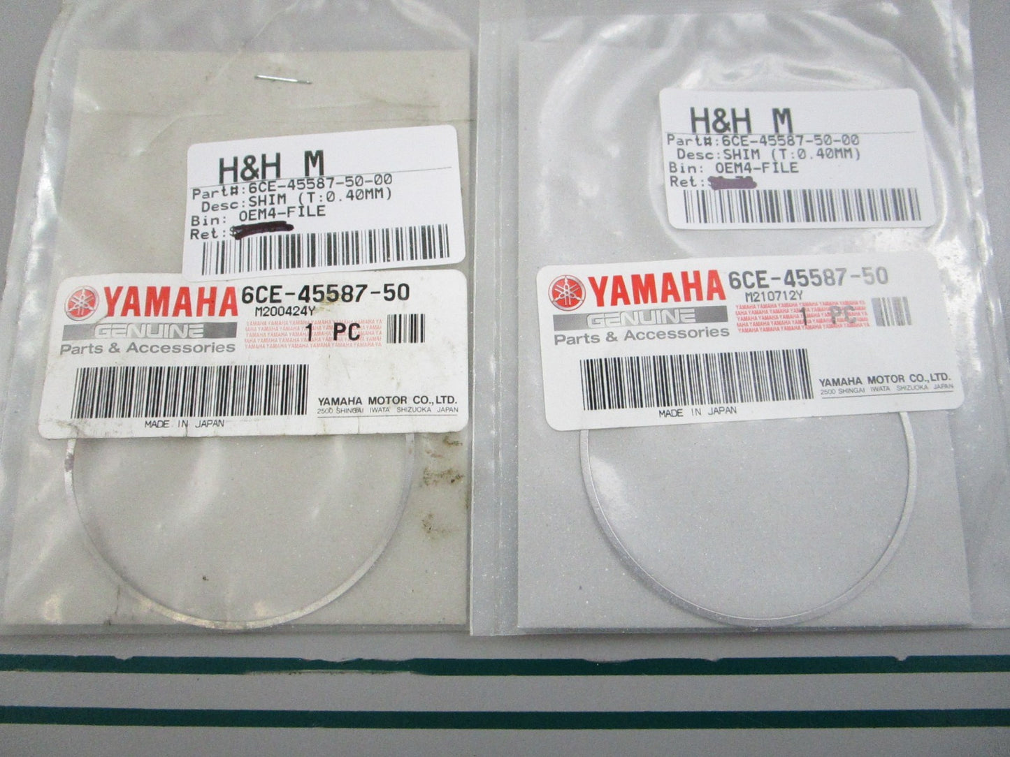 NEW OEM 6CE-45587-50-00 Yamaha (T:0.40mm) Shim 0810