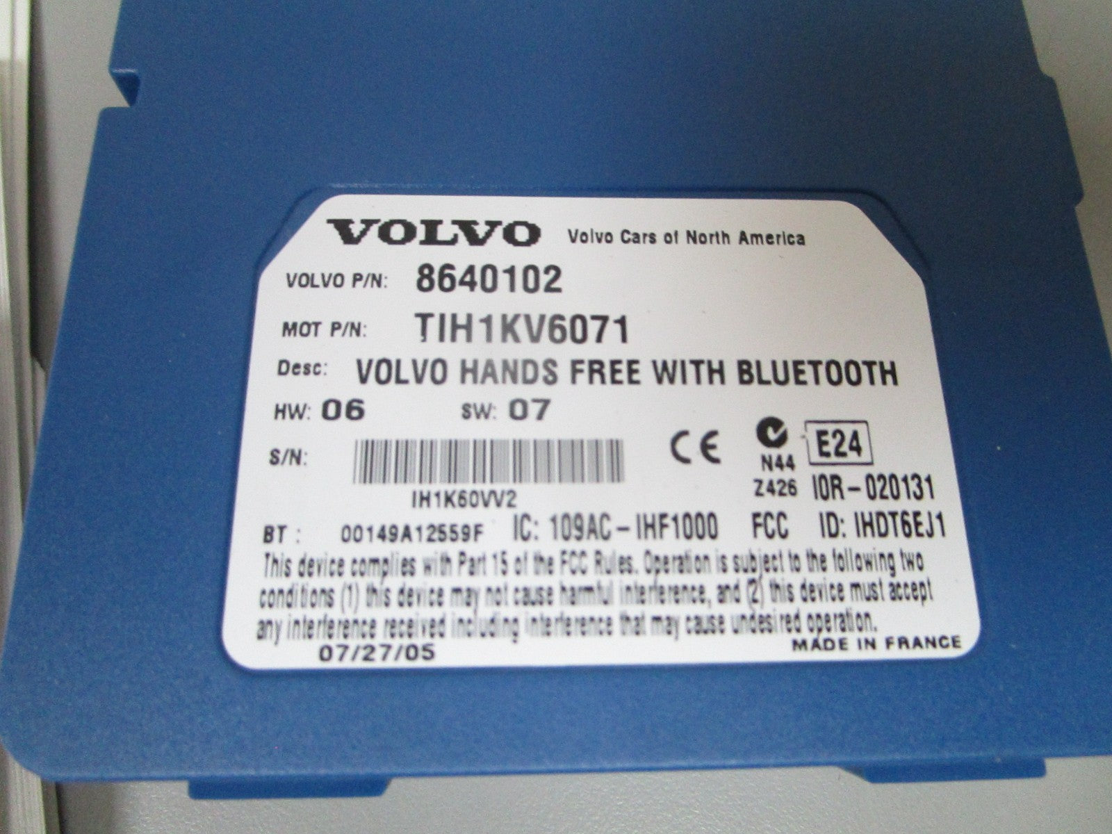 NEW OEM 8640102 31201104 Volvo Penta Universal Handsfree Bluetooth Kit 0720
