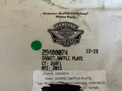 NEW OEM 29400074 Harley Davidson Baffle Plate Gasket 0810