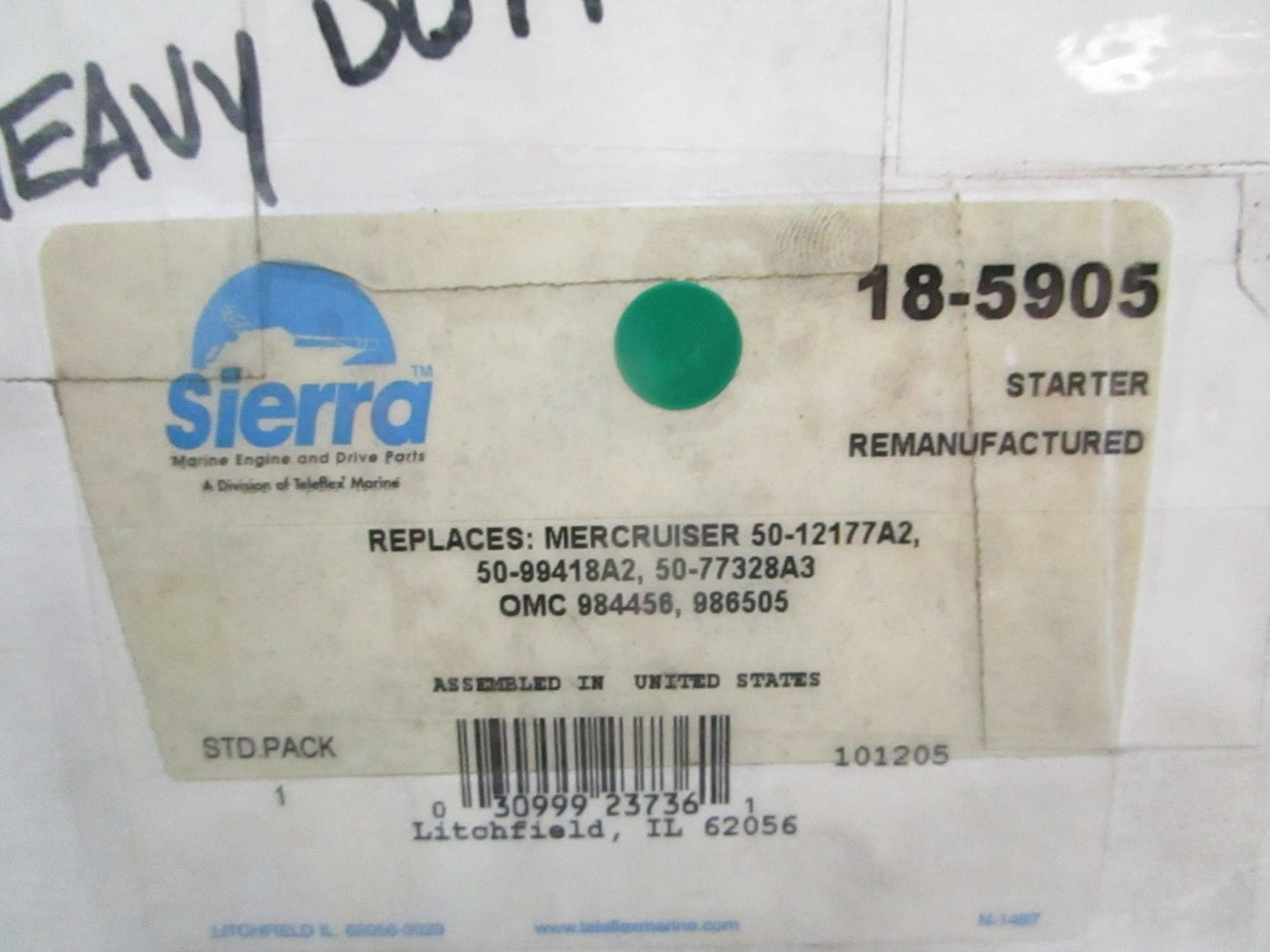 NEW 18-5905 Sierra Reman Starter Rep: 50-12177A2 50-12177A2 MerCruiser 0820
