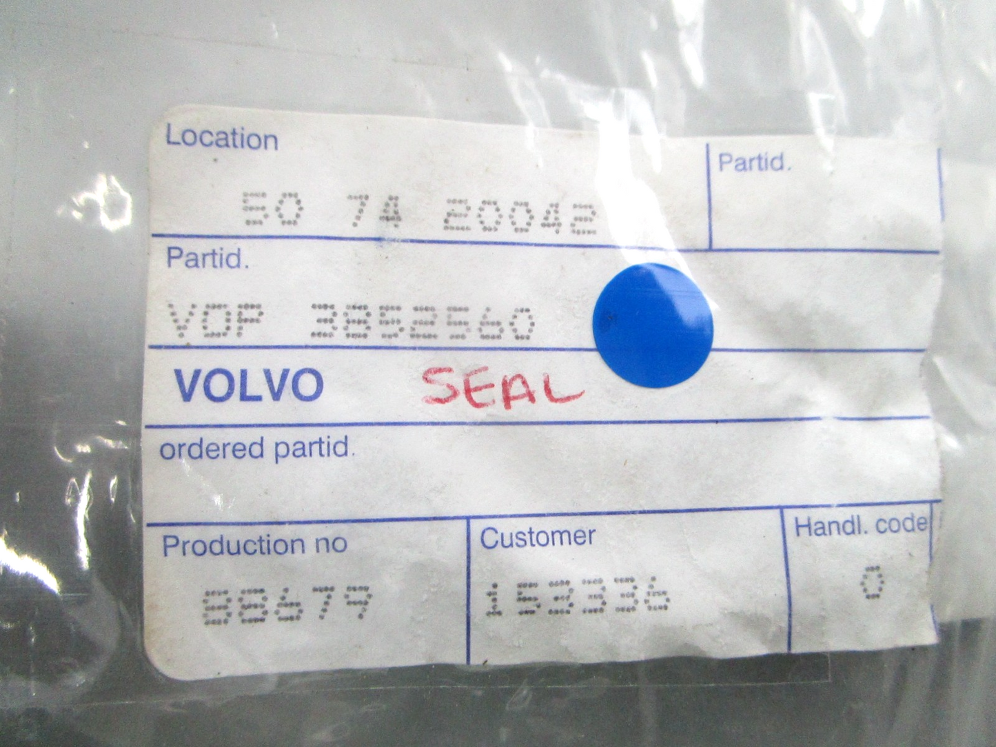 NEW OEM Volvo Penta 3852560 Seal 0810