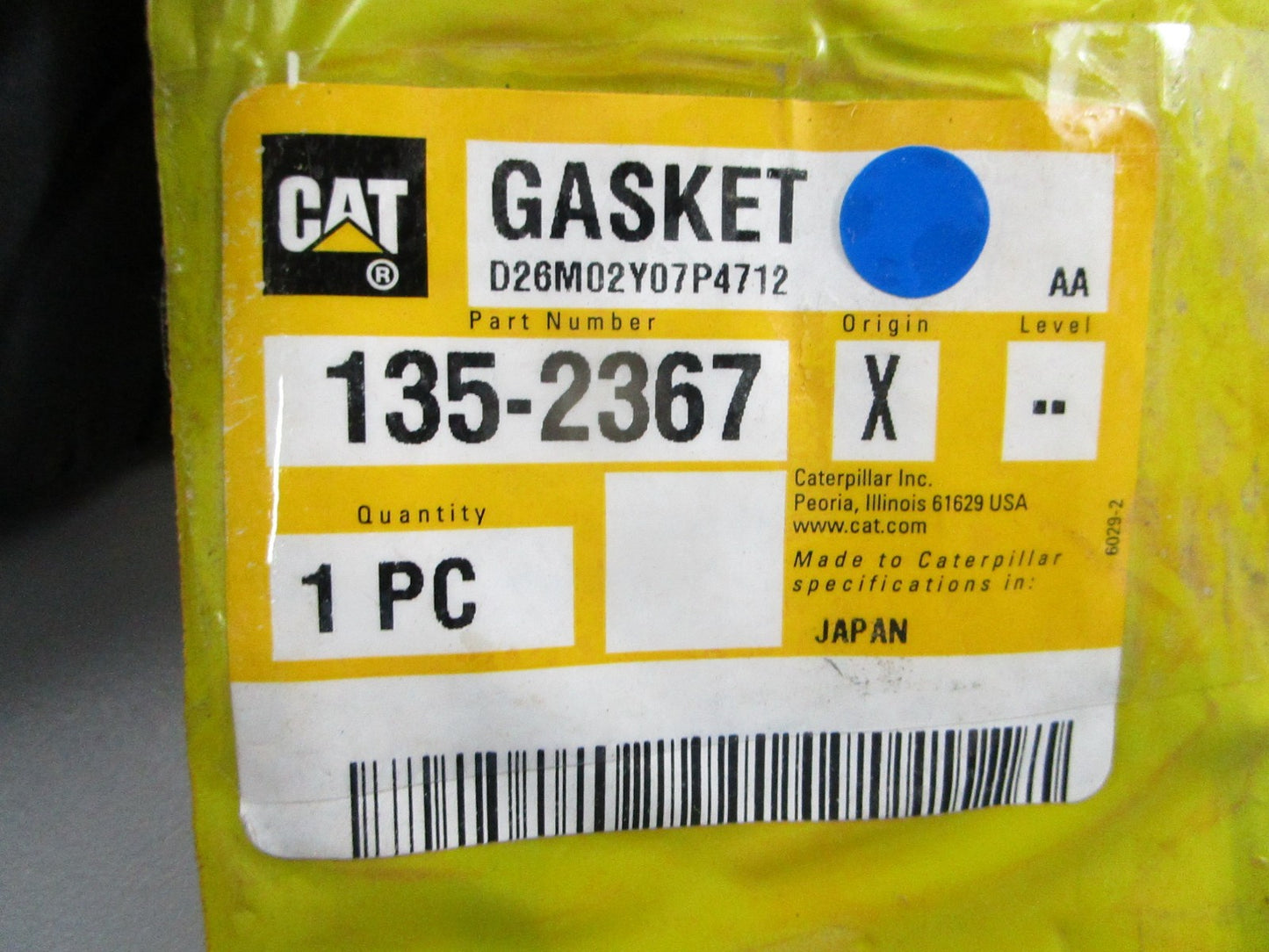 NEW OEM 135-2367 CAT Gasket 0810
