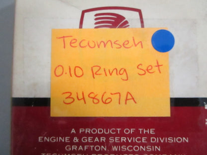 NEW OEM 34867A Tecumseh 0.10 Ring Set 0820