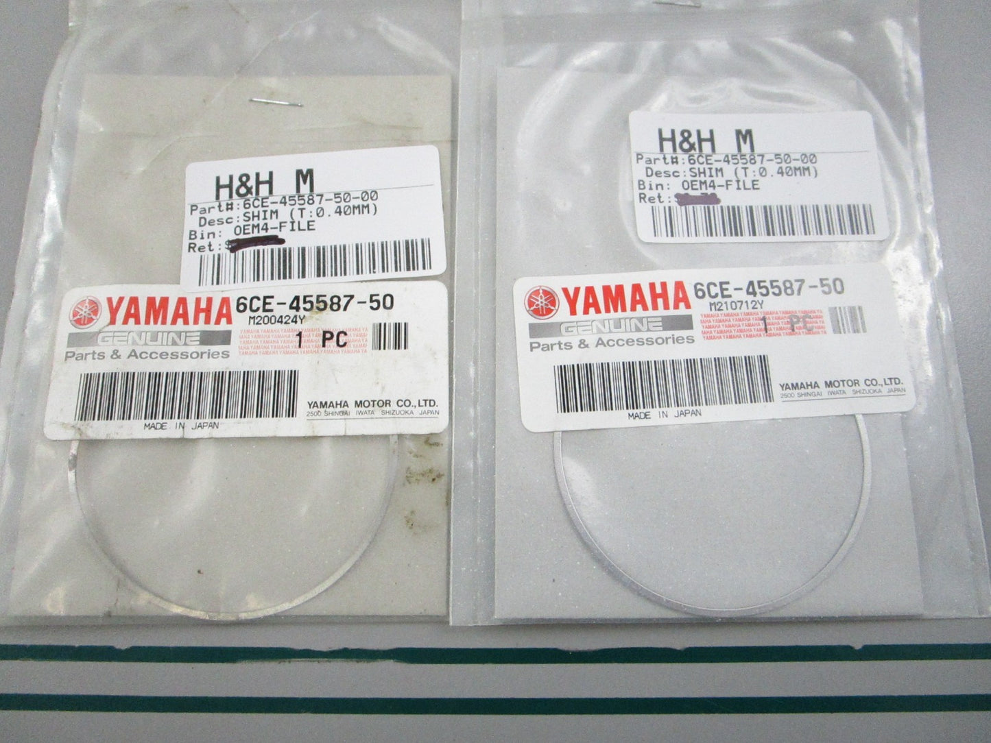 NEW OEM 6CE-45587-50-00 Yamaha (T:0.40mm) Shim 0810