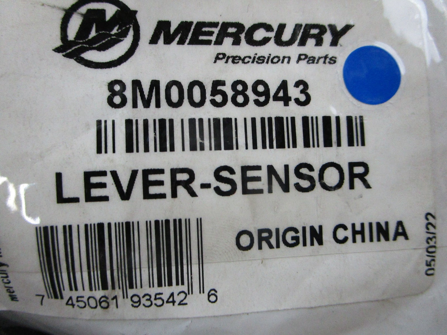 *NEW OEM* 0810 Mercury Quicksilver Sensor Lever 8M0058943