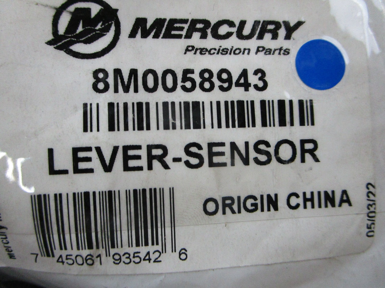 *NEW OEM* 0810 Mercury Quicksilver Sensor Lever 8M0058943