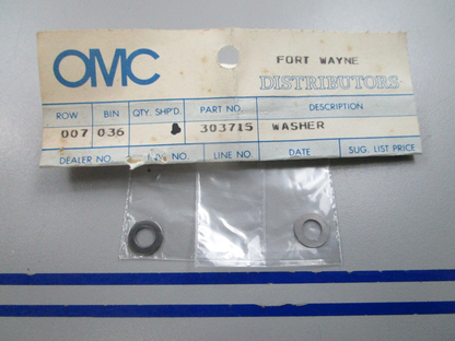 NEW OEM (LOT OF 2) 303715 0303715 OMC Johnson Evinrude Washer 0810