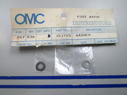 NEW OEM (LOT OF 2) 303715 0303715 OMC Johnson Evinrude Washer 0810
