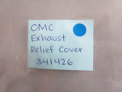 NEW OEM 341426 0341426 OMC Johnson Evinrude Exhaust Relief Cover 0820