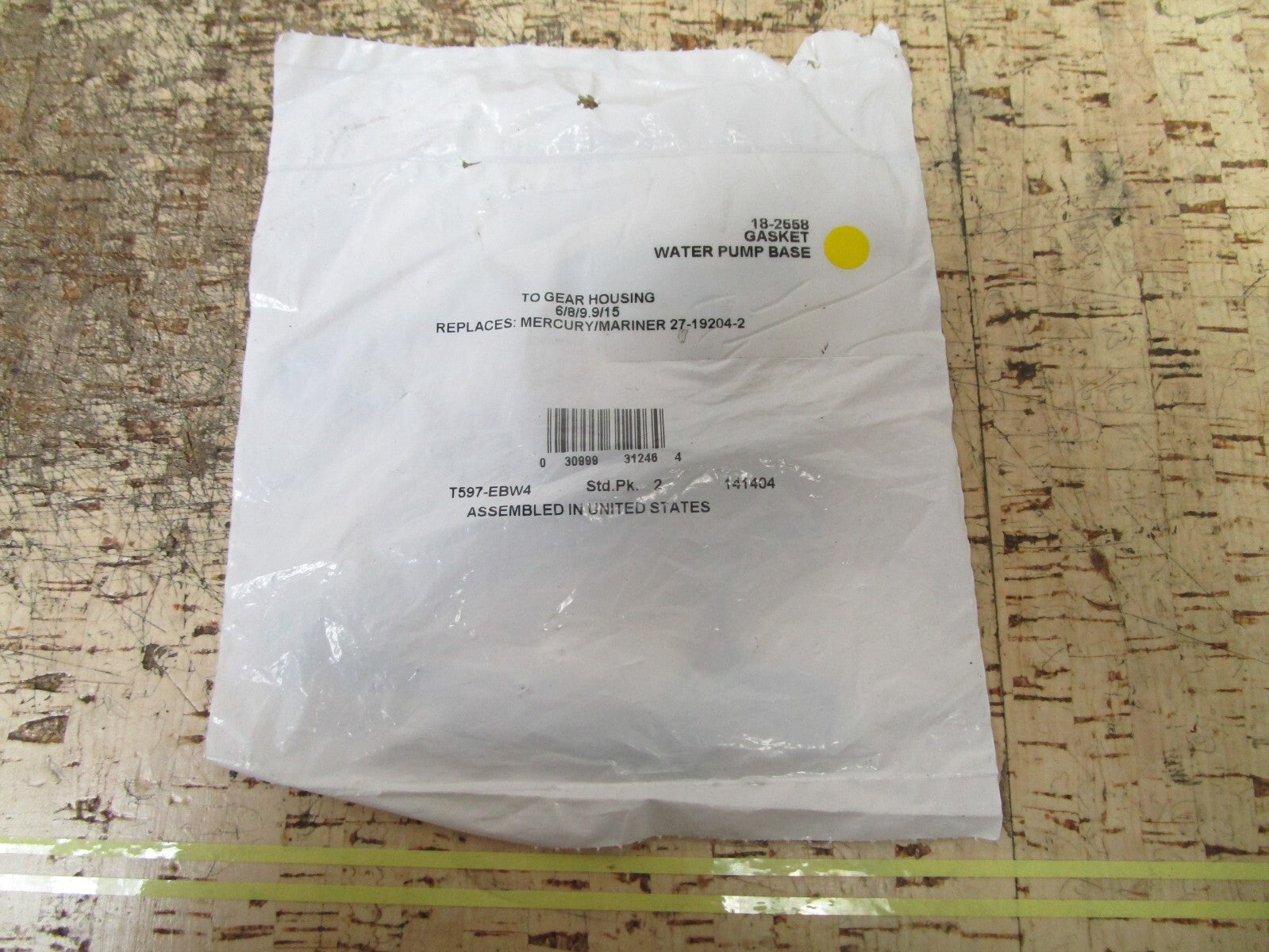 *NEW* (LOT OF 2) 0810 Sierra Water Pump Base Gasket 18-2558 Replaces: Mercury 27