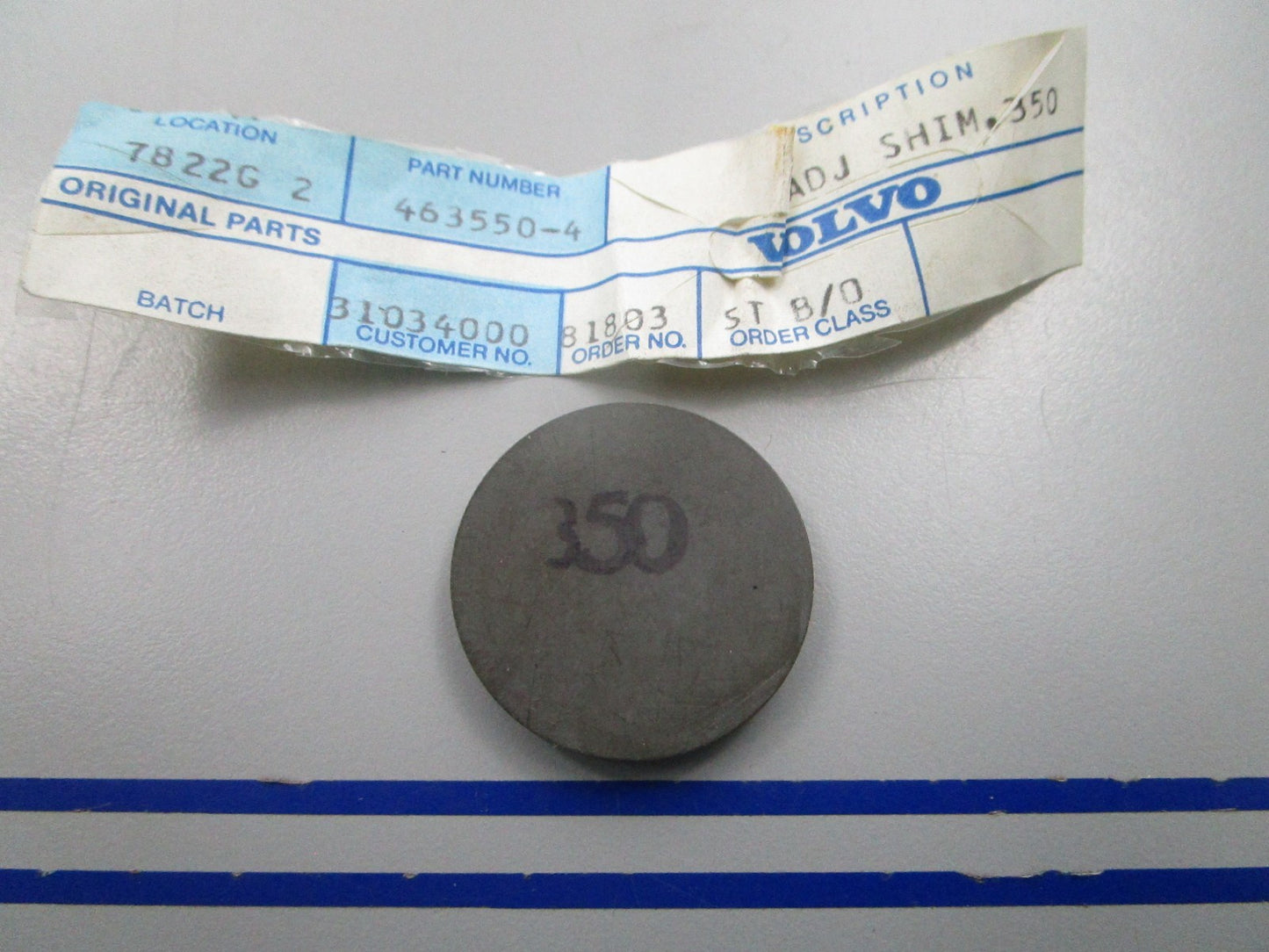 NEW OEM 463550 Volvo Penta 3.50mm Adjusting Washer 0810