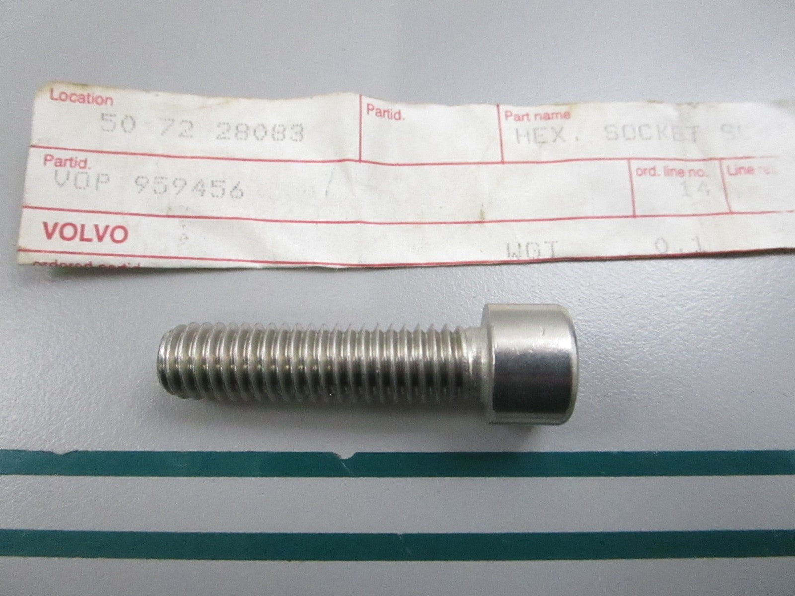 NEW OEM 959456 Volvo Penta Hex Nut Screw 0810
