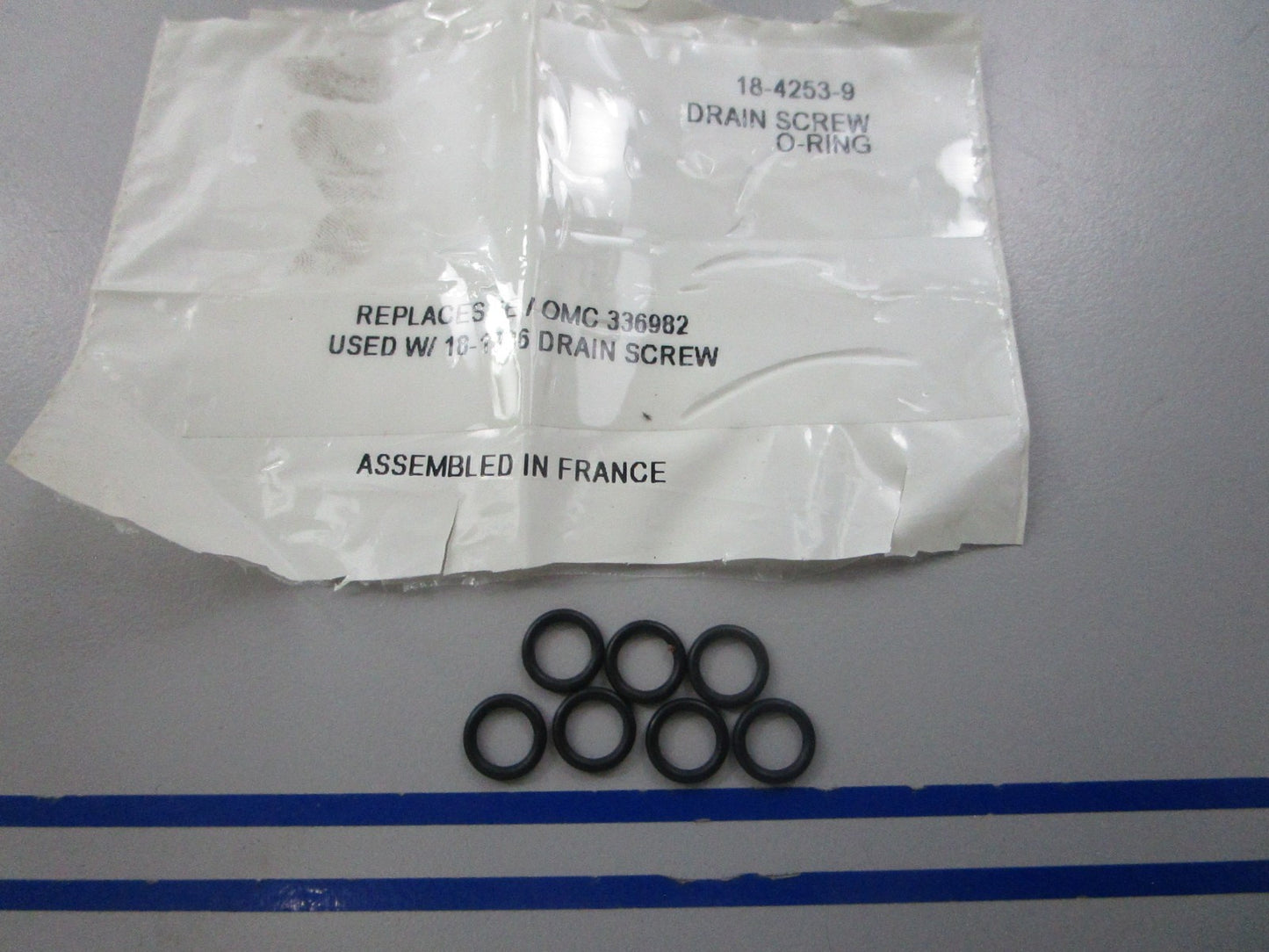 NEW (LOT OF 7) 18-4253-9 Replaces: OMC 336982 Sierra Drain Screw O-Ring 0810