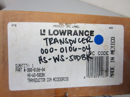 *NEW OEM* 0720 Lowrance Transducer 000-0106-04 HS-WS-50DBK