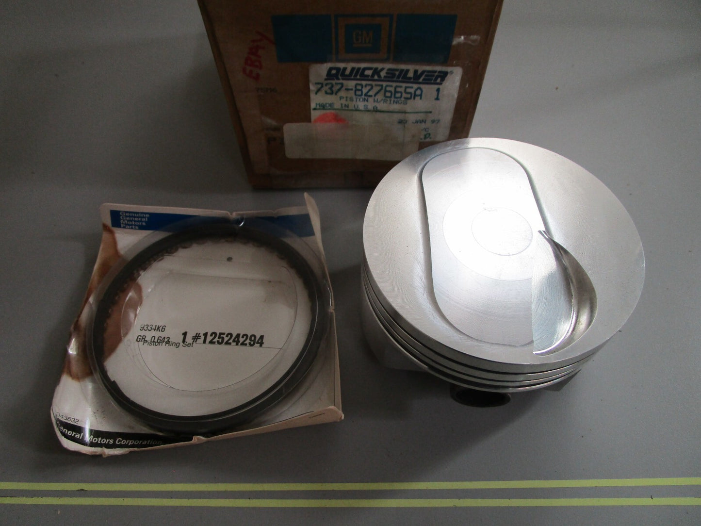 *NEW OEM* 0820 Mercury Quicksilver Piston w/ Rings 737-827665A1