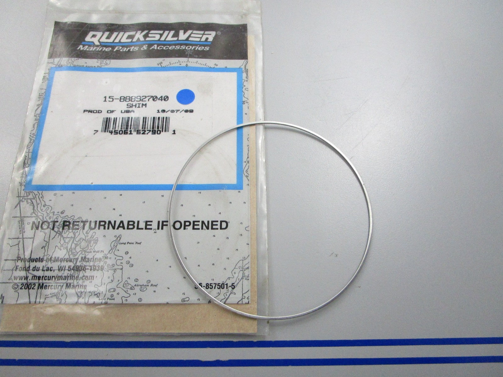 NEW OEM 15-888927040 Mercury Quicksilver Shim 0810