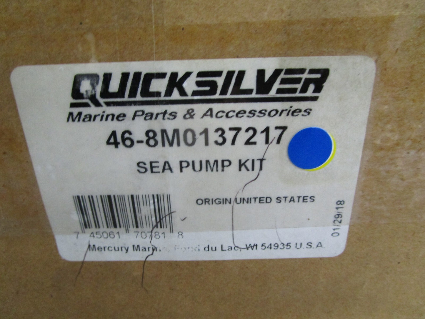 *NEW OEM* 0820 Mercury Quicksilver Sea Pump Kit 46-8M0137217