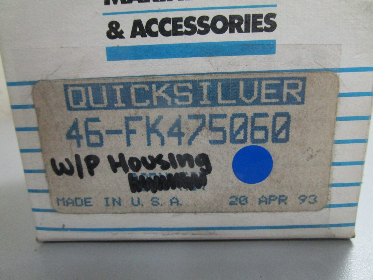 *NEW OEM* 0820 Mercury Quicksilver Water Pump Housing 46-FK475060