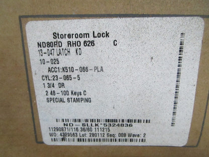 NEW OEM Schlage ND80PD RHO 626 Storeroom Lock 0820