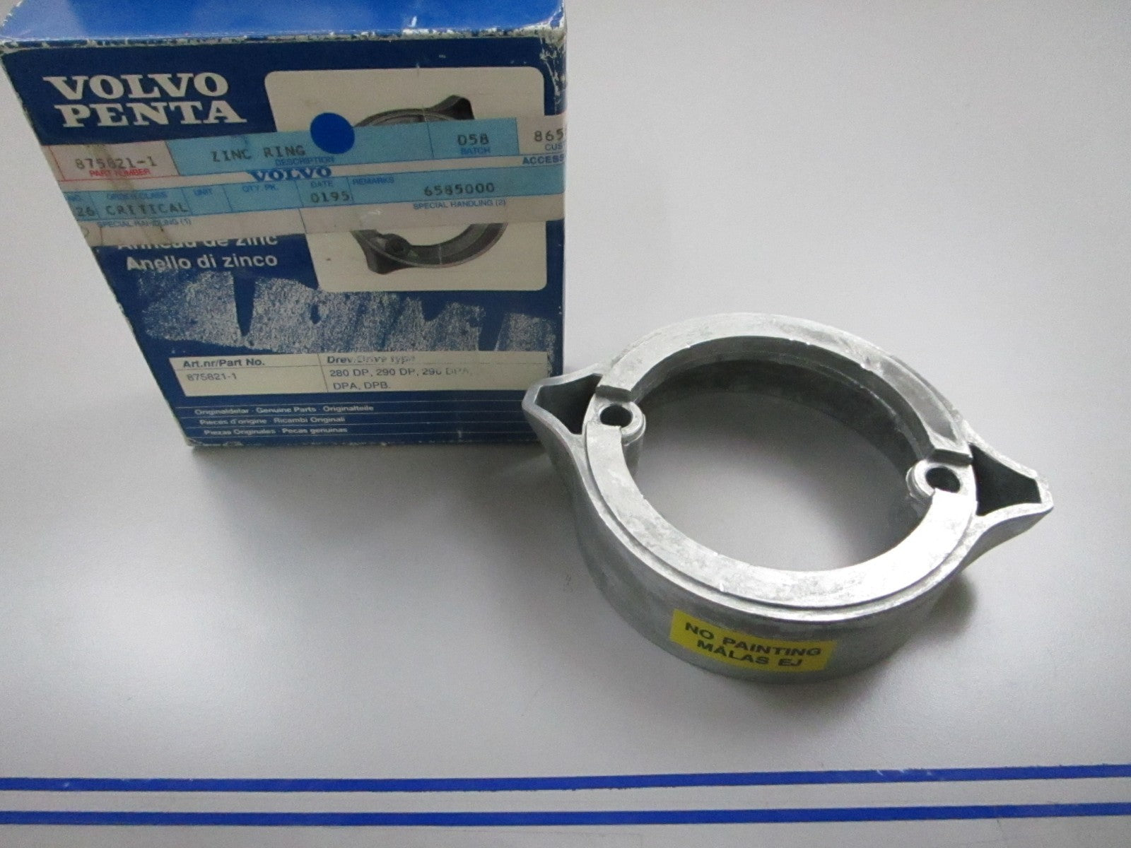 *NEW OEM* 0810 Volvo Penta Zinc Ring 875821 875821-1