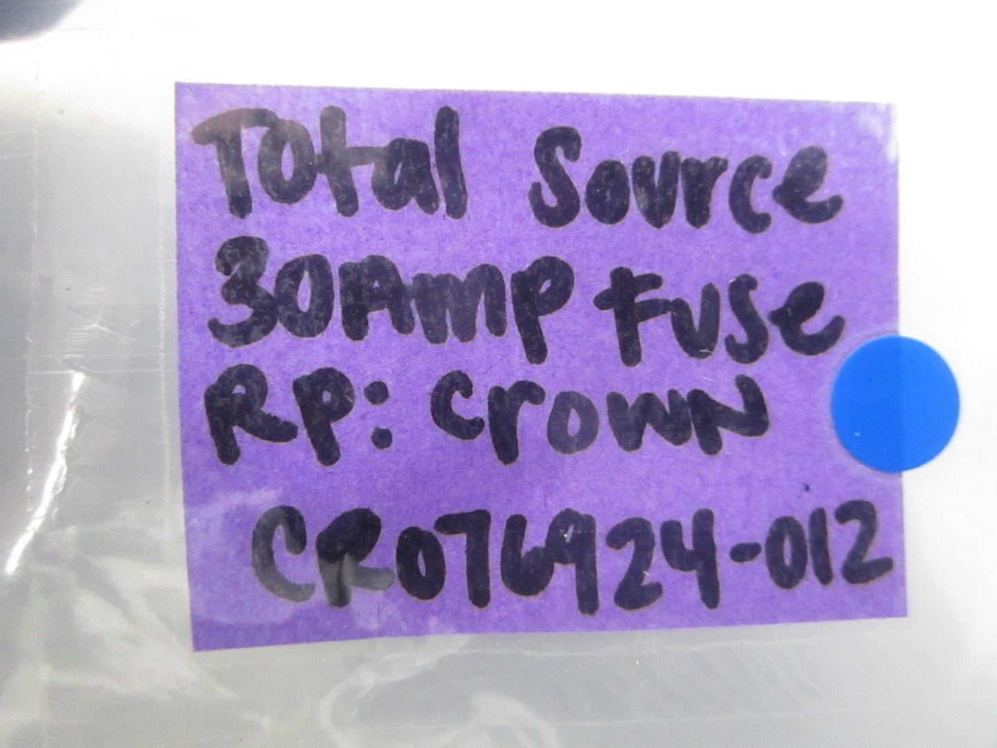 NEW CR076924-012 For: Crown Total Source 30AMP Fuse 0810