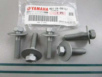 NEW OEM (LOT OF 5) 90119-08187-00 Yamaha Bolt w/ Washer 0810