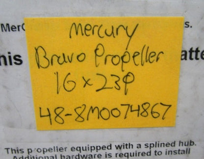 *NEW OEM* 0720 Mercury Bravo Three LH 4 Blade Front 16 X 23 Propeller 8M0074867