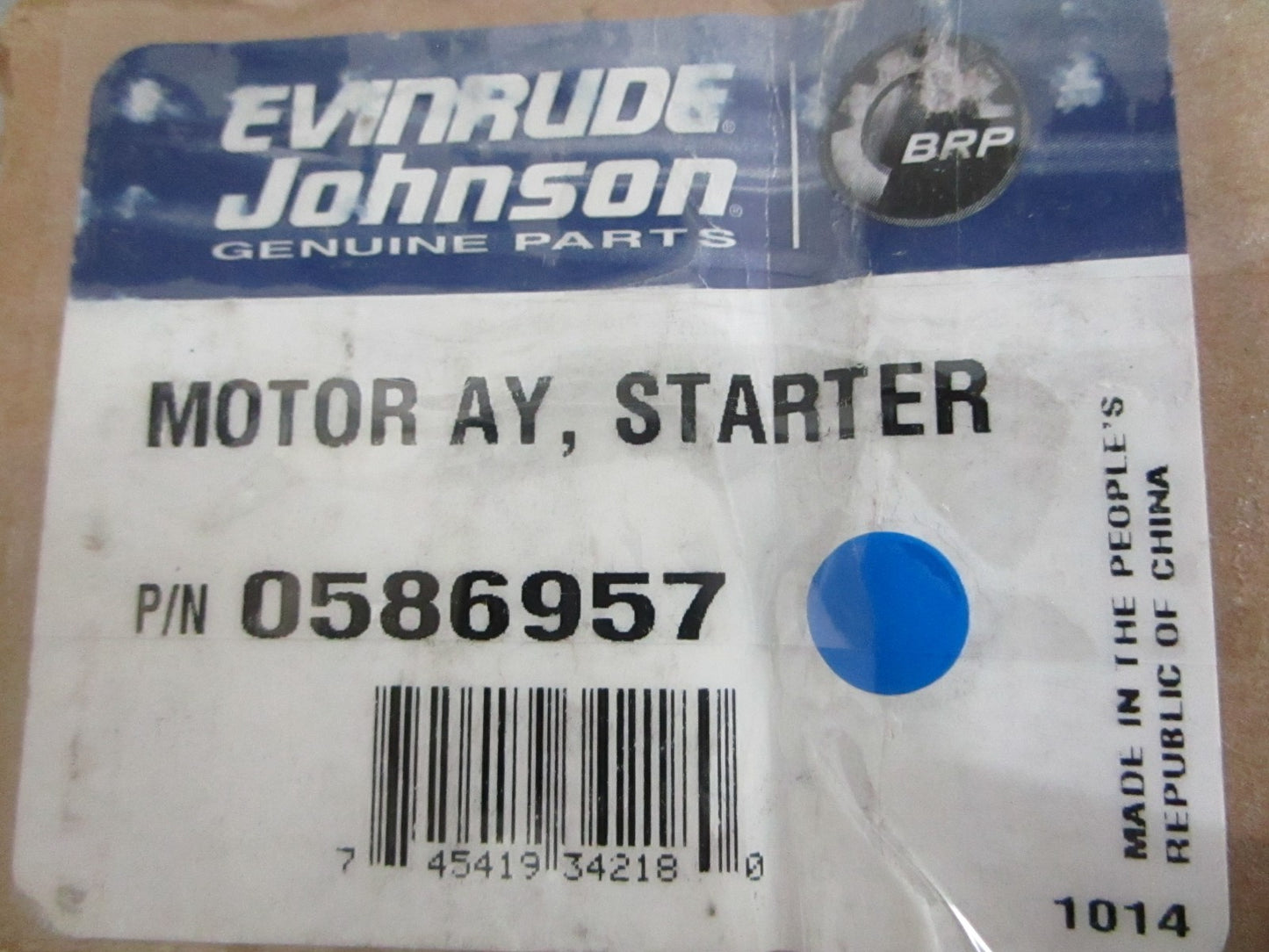 *NEW OEM* 0820 OMC Johnson Evinrude Starter Motor Ay 586957 0586957