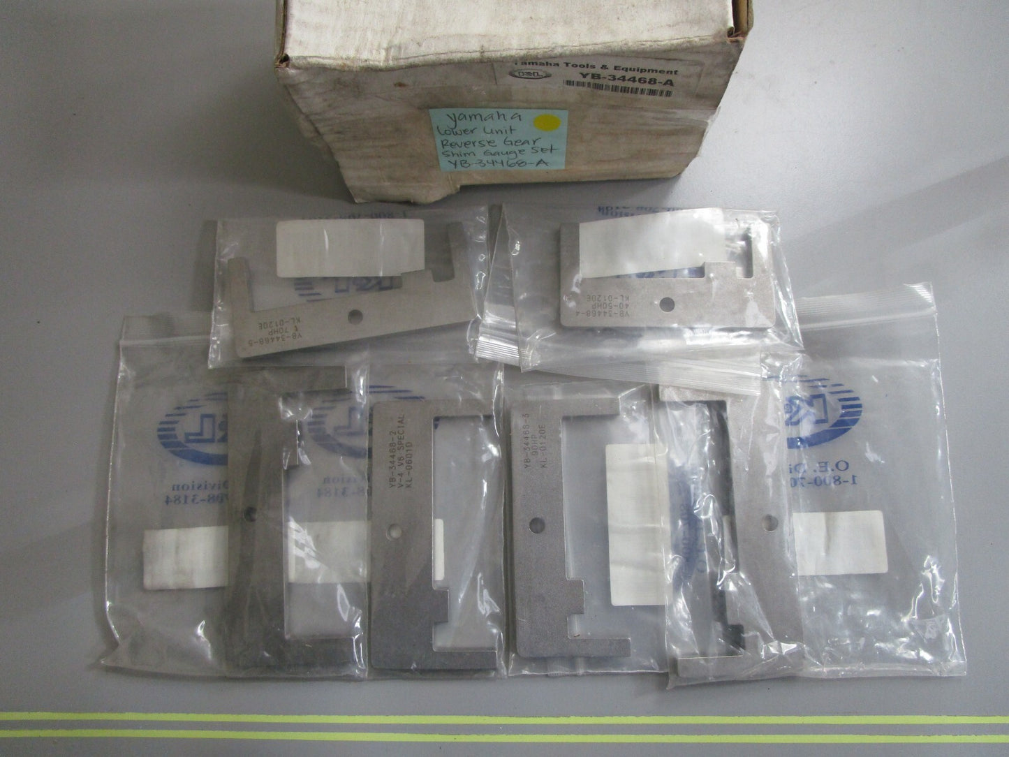 *NEW OEM* 0820 Yamaha Lower Unit Reverse Gear Shim Gauge Kit YB-34468-A