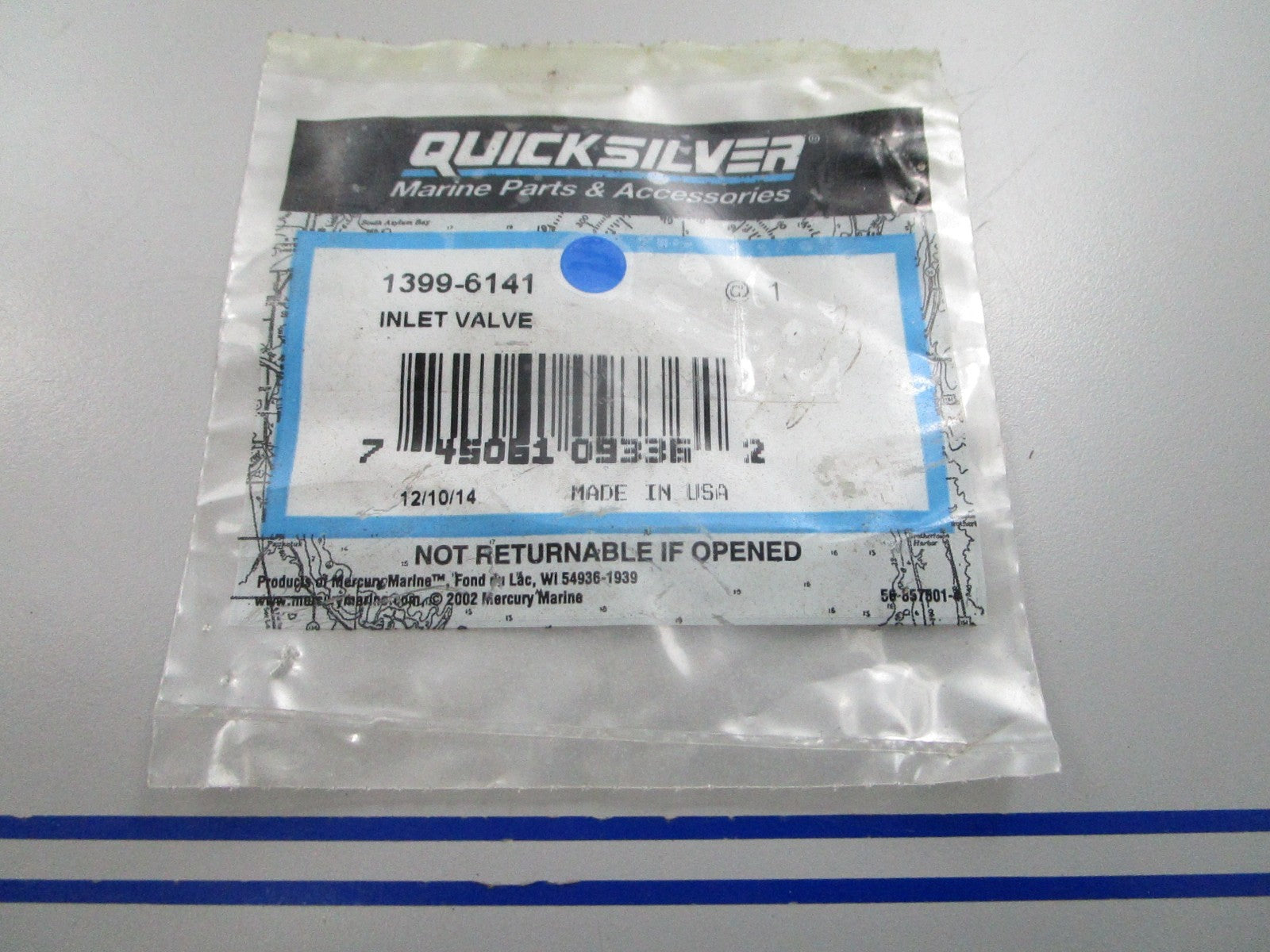 NEW OEM 1399-6141 Mercury Quicksilver Inlet Valve 0810