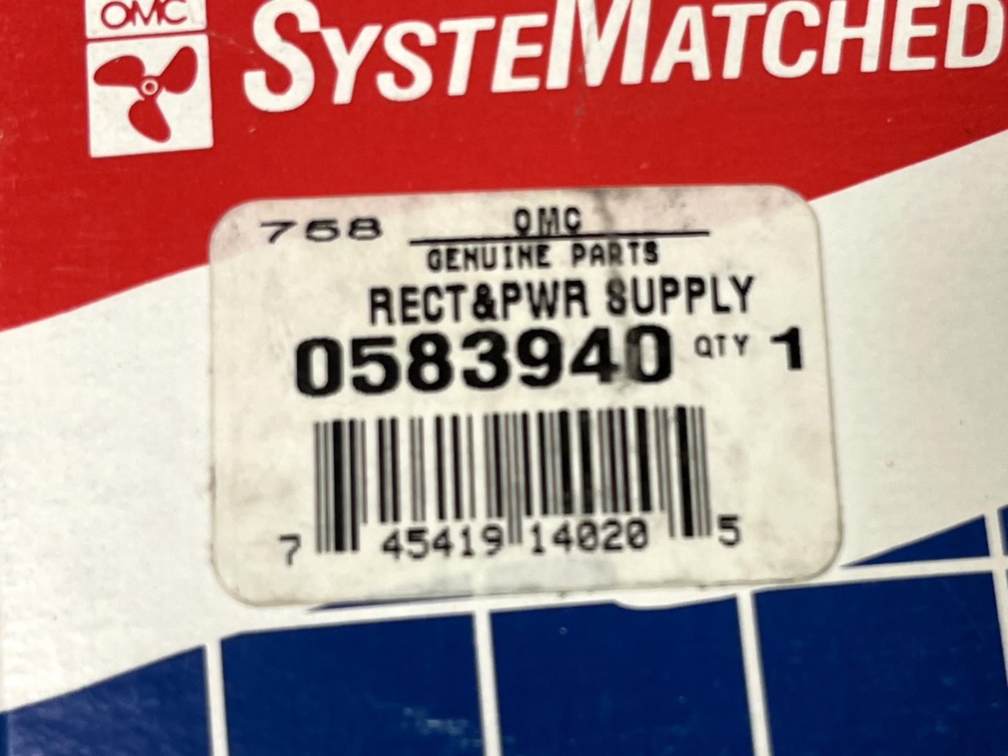 *NEW OEM* 0670 OMC Johnson Evinrude Rectified Power Supply 583940 0583940