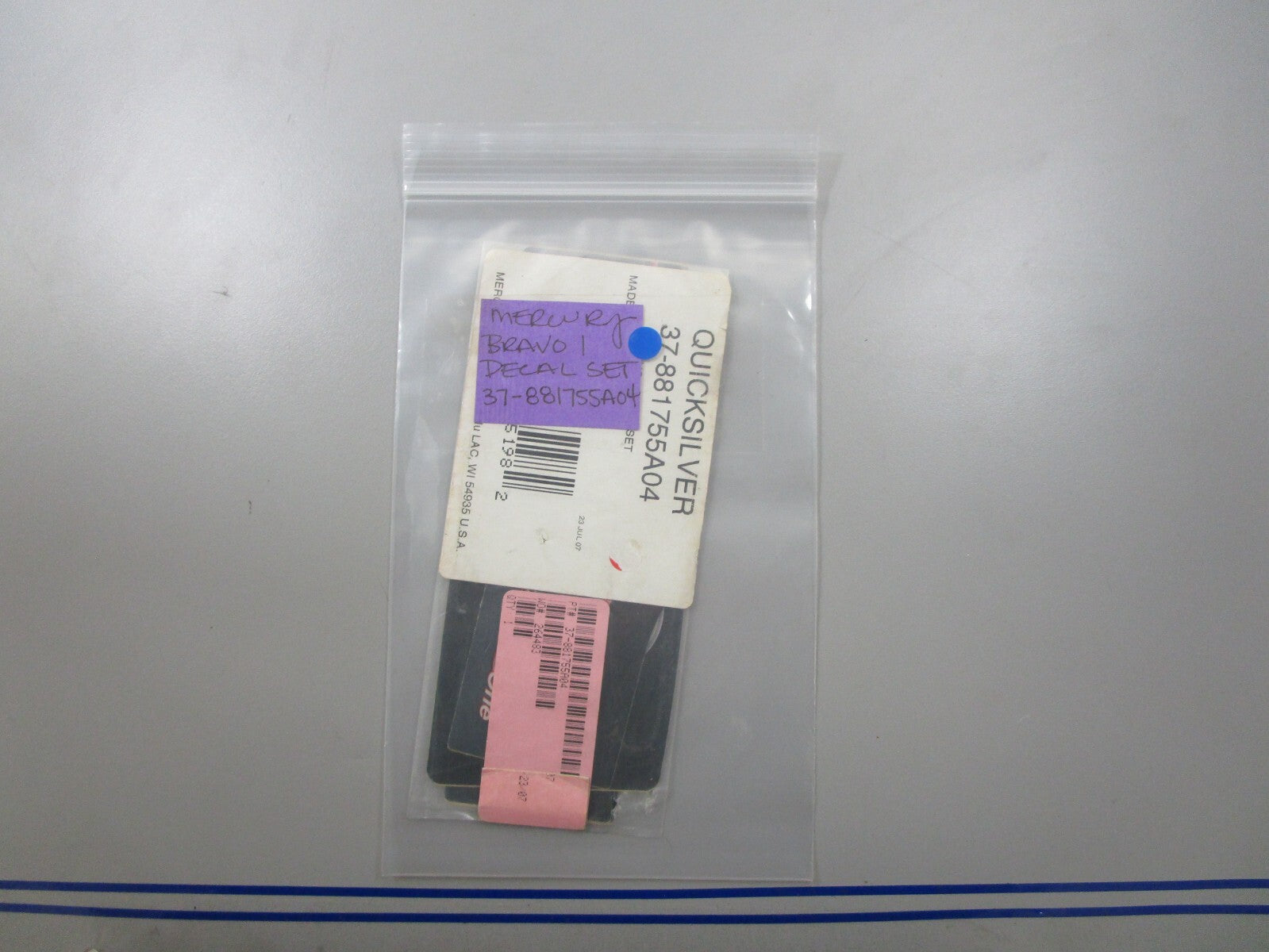 *NEW OEM* 0810 Mercury Quicksilver Bravo I Decal Set 37-881755A04