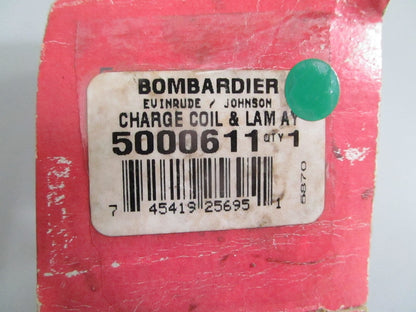 NEW OEM 5000611 OMC Johnson Evinrude Charge Coil & Lam Assy 0820