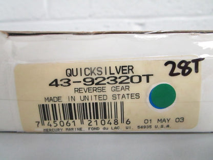 NEW OEM 43-92320T Mercury Quicksilver 28T Reverse Gear 0820
